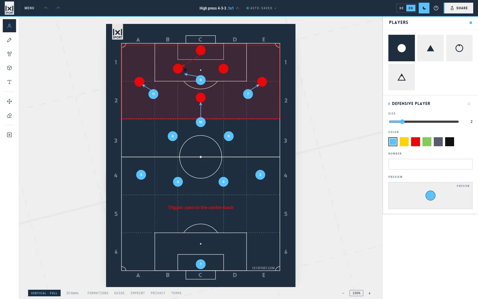 Board on the dark pitch for team talks