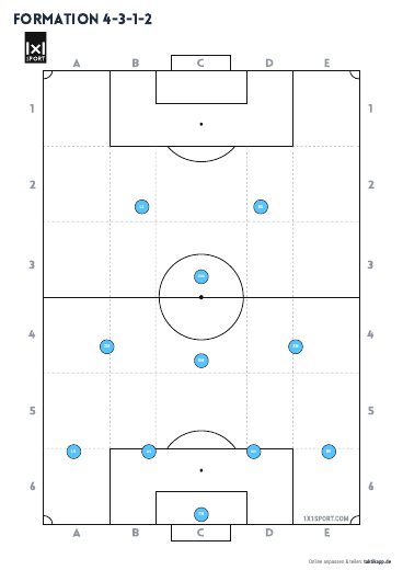 Vorschau: 4-3-1-2 Formation als PDF (DIN A4)