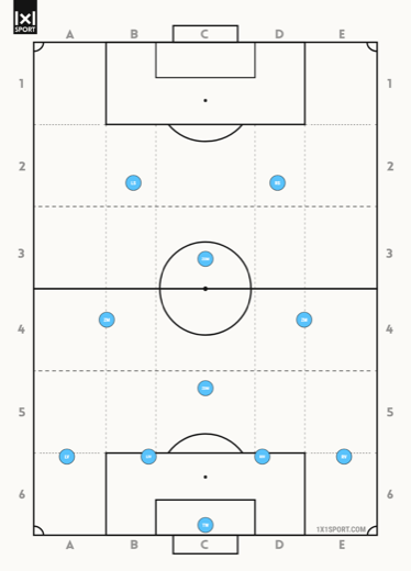 Vorschau: 4-4-2 Raute Formation als Grafik (PNG)