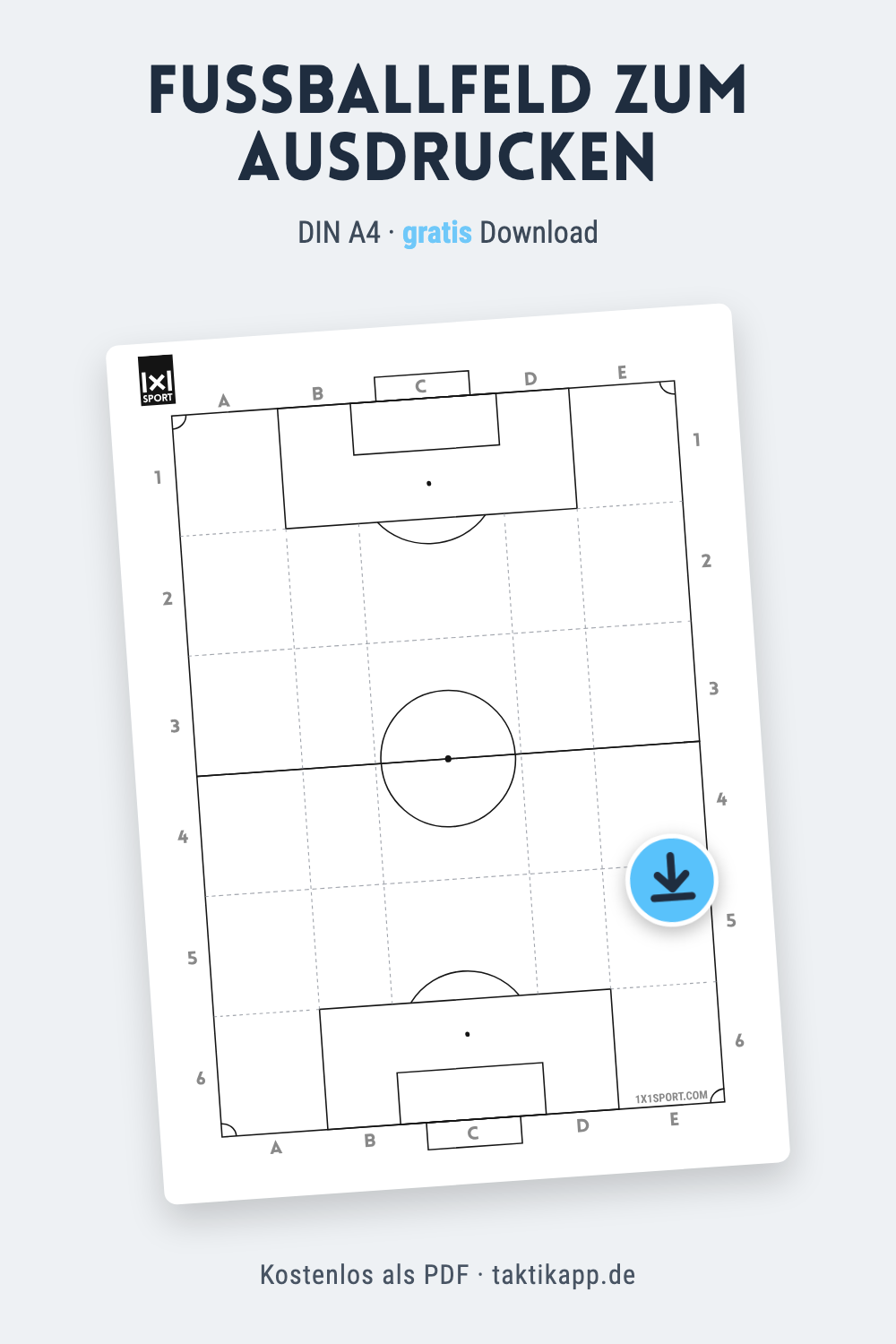 Fußballfeld zum Ausdrucken – DIN A4 Vorlage gratis herunterladen