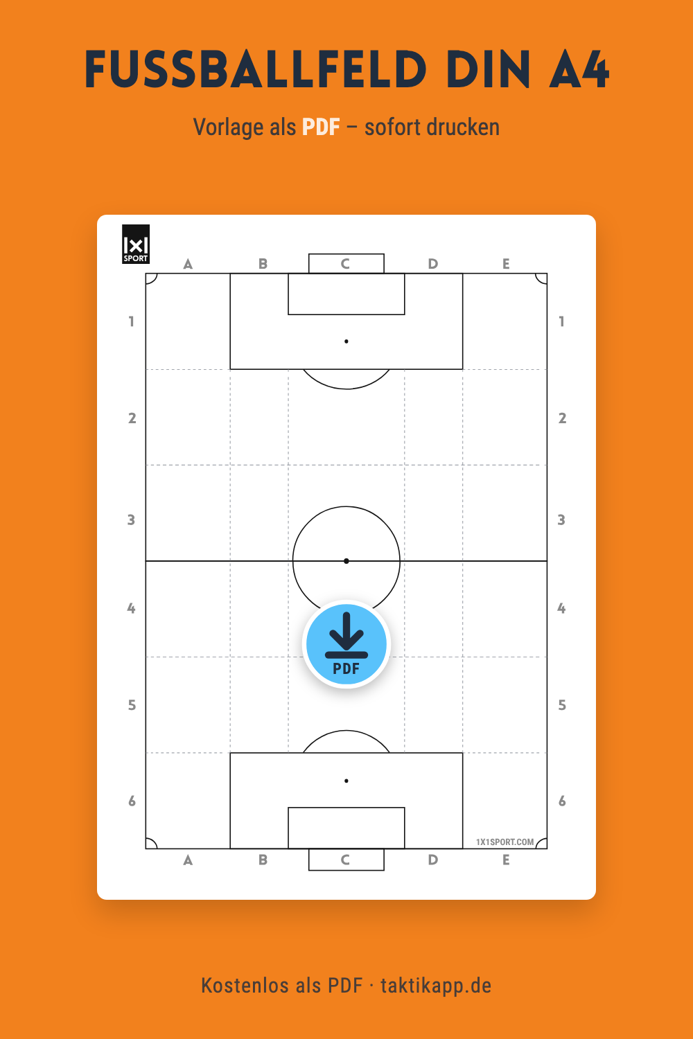 Fußballfeld Vorlage DIN A4 – PDF sofort ausdrucken