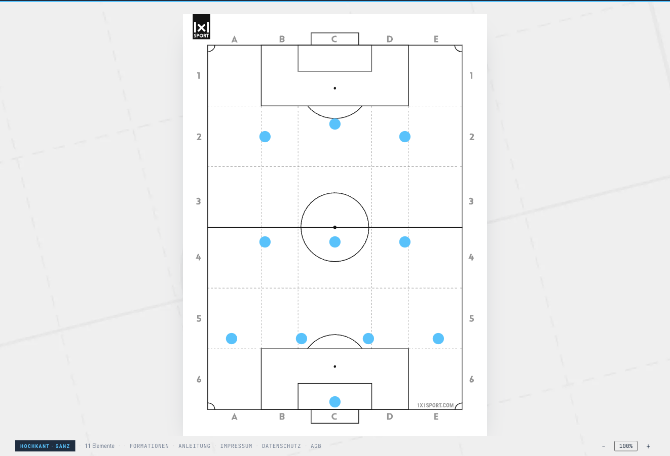 Fußball-Aufstellung im 4-3-3 online auf dem Board erstellen